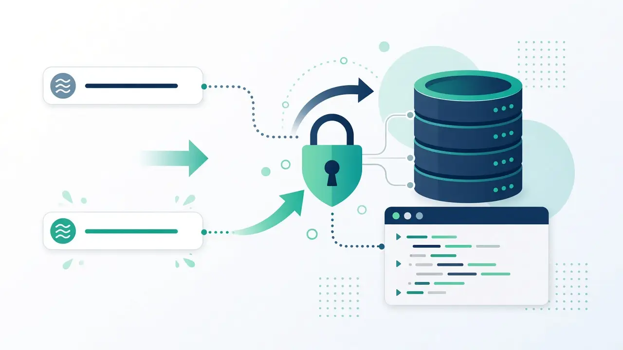 Illustration of replacing insecure HTTP URLs with HTTPS during a WordPress database cleanup