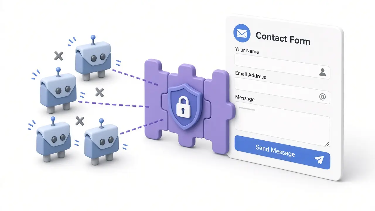 WordPress puzzle captcha blocking bot signups on a contact form