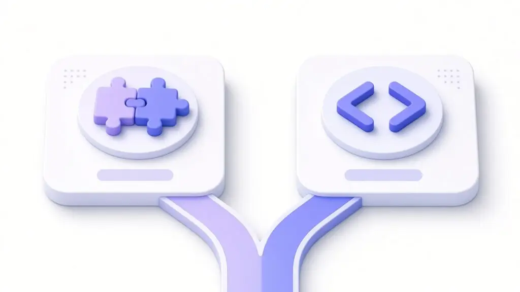 Existing WordPress plugins versus custom code as two paths