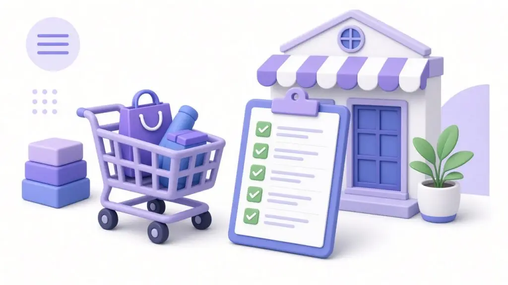 Online store cart, shop, and launch checklist