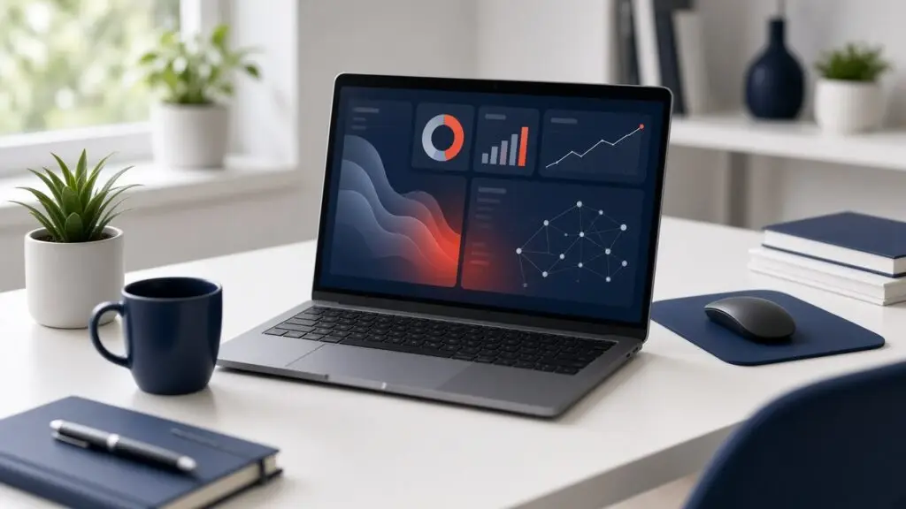 Laptop on a desk showing a WordPress memory warning during site maintenance